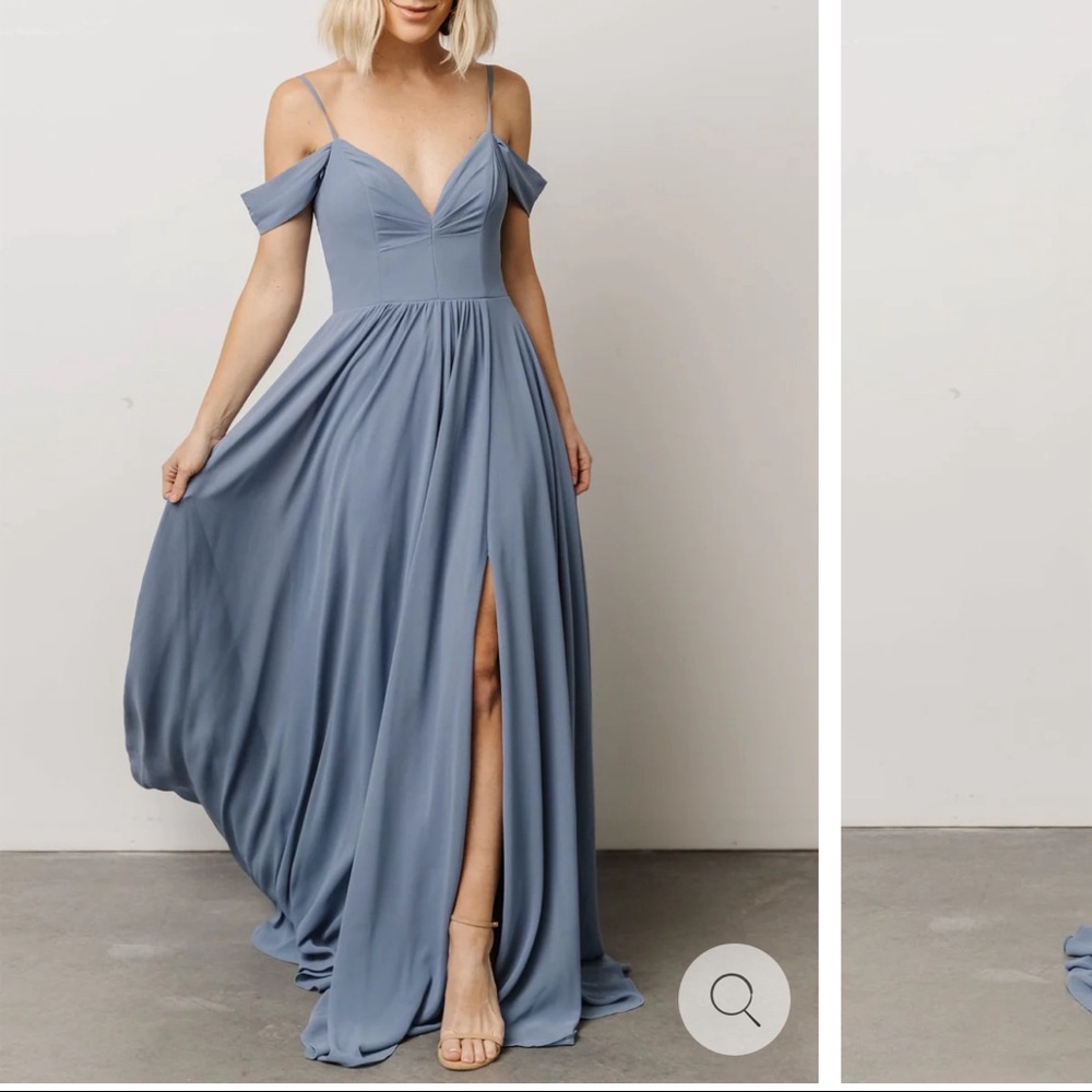 Bianca Lace Maxi Dress | Dusty Blue - M